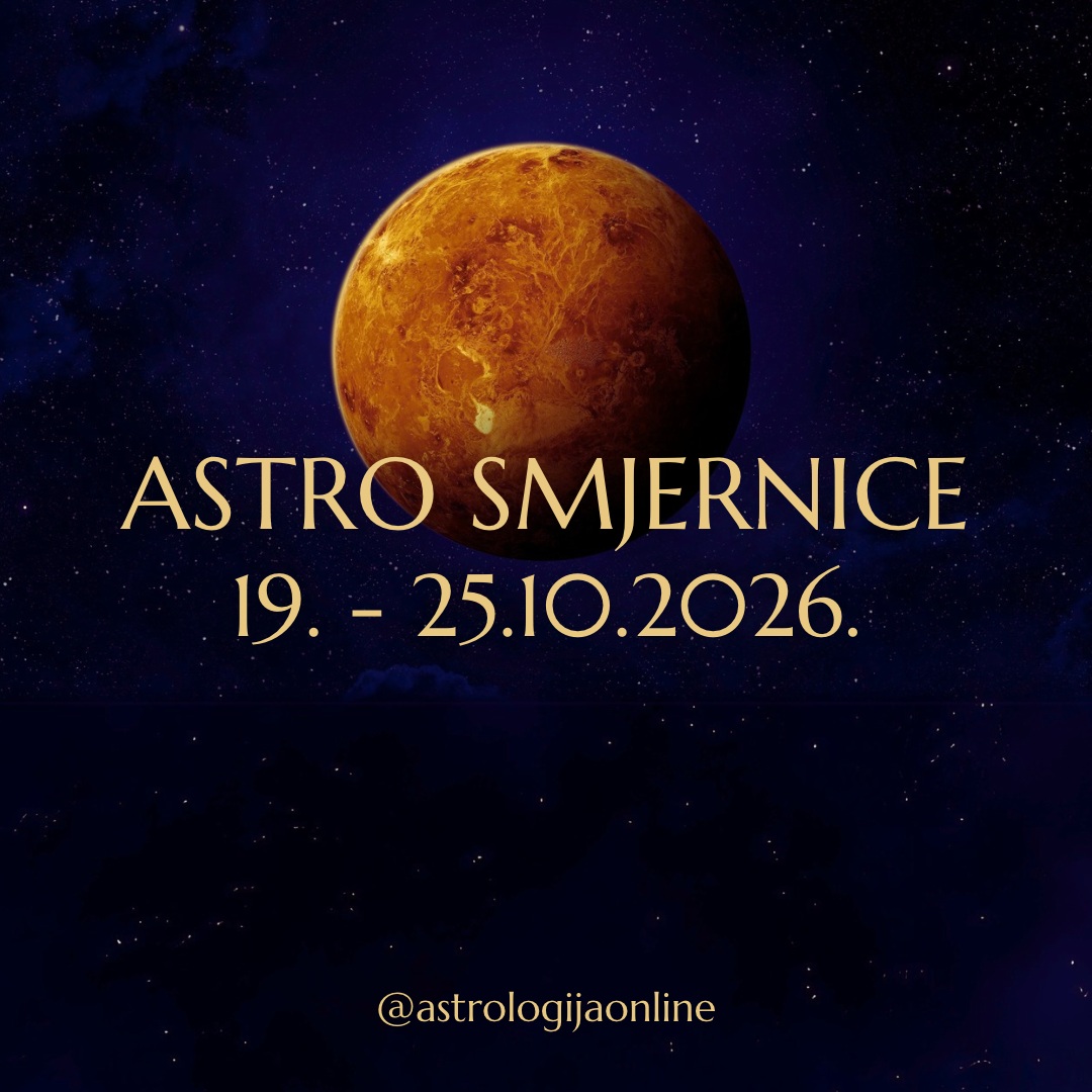 ASTRO SMJERNICE | 19. – 25. 10. 2026.

Ovaj tjedan donosi važne promjene u odnosima i osobnim vrijednostima. Kvadrat Venere i Plutona pojačava emocije, Sunce aktivira Kirona, počinje sezona Škorpiona, a Merkur kreće retrogradno.

19. 10. – Mjesec u Vodenjaku
Povoljan dan za kreativnost, druženje i nove perspektive. Prihvatite ono što vas čini drugačijima.

20. 10. – ♀️ Venera kvadrat ♇ Pluton
Ljubomora, posesivnost i potreba za kontrolom mogu opteretiti odnose. Mogu se otvoriti stare zamjerke i pitanja povjerenja. U financijama izbjegavajte rizične poteze i preispitajte troškove.

21. 10. – Mjesec u Ribama
Naglašeni su intuicija, suosjećanje i potreba za mirom. Pokušajte pristupiti drugima s više razumijevanja.

22. 10. – ☀️ Sunce opozicija ⚷ Kiron
Razgovori i odnosi mogu otvoriti stare povrede. Iskrenost i spremnost da čujemo drugu stranu mogu pomoći u razumijevanju vlastitih potreba.

23. 10. – ☀️ Sunce ulazi u Škorpiona
Počinje sezona Škorpiona. U fokusu su povjerenje, intimnost, zajednički resursi i suočavanje s onim što zahtijeva promjenu.

24. 10. – ☿ Merkur kreće retrogradno
Do 14. studenoga vraćamo se starim razgovorima, odlukama i nedovršenim poslovima. Moguće je obnavljanje kontakata i suradnji iz prošlosti. Istoga dana ☀️ Sunce konjunkcija ♀️ retrogradna Venera donosi priliku za jasnije sagledavanje odnosa i vlastitih vrijednosti. Pazite na impulzivne kupnje.

25. 10. – ♀️ Venera se retrogradno vraća u Vagu
Ponovno se otvaraju teme ravnoteže, dogovora i međusobnog poštovanja. Neriješeni odnosi i razgovori dobivaju priliku za razjašnjenje.

PORUKA TJEDNA:
Ne donosite odluke iz povrijeđenosti ili potrebe za kontrolom. Preispitajte što vam je zaista važno i razjasnite ono što je ostalo nedovršeno.

VIŠE NA WEBU

Na mojoj web stranici pročitajte tekst **„Večernjica koja postaje Danica – Venera i Inannin silazak u podzemlje”**.

Poveznica je u BIO-u.

#AstrologijaDunjaFucak #AstrologijaOnline #AstroSmjernice #AstroPrognoza #Listopad2026 #RetrogradniMerkur #VeneraPluton #SezonaŠkorpiona #Astrologija