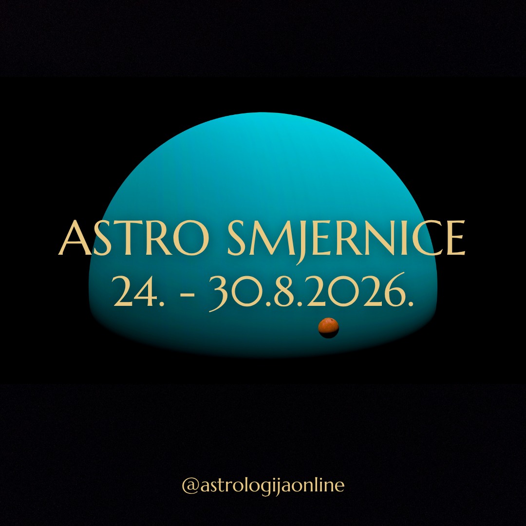 Astro smjernice: 24.-30.8.2026.

📅 24.8. 🌙♑ Mjesec u Jarcu
Obveze, odgovornosti i praktična pitanja.
Želite organizirati ili kontrolirati, ali okolnosti ne idu u prilog. Ne forsirajte, dovršavajte stvari, dan nije za pokretanje novih.

📅 25.8.
☿️♍ Merkur u Djevici
U svom je sjedištu, jak i racionalan. Javlja se potreba za analizom, planiranjem i traženjem konkretnih rješenja.

Počinje djelovati ☿️♍ Merkur kvadrat ♅♊ Uran.
Pojavljuju se zanimljive ideje i neočekivani uvidi, ali nemojte naglo zaključivati. Današnje informacije nisu potpune - ne donosite konačne odluke.

📅 26.8. 🌙 Mjesec u Vodenjaku
Jača nervoza i unutarnji nemir.
Potreba za slobodom je jaka, ali i osjećaj da su stvari izvan vaše kontrole.
Neočekivani pozivi, promjene rasporeda, odgode, problemi s tehnologijom.
Ne forsirajte, ako nešto zapinje onda nije spremno za daljnji razvoj.

📅 27.8.
☿️♍ Merkur se približava ☀️♍ Suncu i donosi trenutke jasnoće. Polako se slaže smislena cjelina.
Međutim, tu je ♅♊ Uran i bitno je da razlikujete istinski uvid od impulzivne reakcije.
Dan može donijeti važne vijesti, informacije i promjenu perspektive – slušajte, promatrajte i prikupljajte činjenice prije kretanja u akciju.

📅 28.8. 🌕♓ Pomrčina Mjeseca u Ribama u T kvadratu s ♅♊ Uranom
Iznenadni, neočekivani i teško predvidivi događaji. Nagli obrati, promjene planova, prekidi suradnji ili informacije koje mijenjaju sliku stvari.
Nije vrijeme za odluke. Promatrajte što se dešava, događaji će pokazati što treba mijenjati.

📅 29.8.
Jak je utjecaj pomrčine. Počinjete obrađivati događaje i spoznaje.

☀️♍ Sunce i ☿️♍ Merkur su i dalje u napetom odnosu s ♅♊ Uranom, mogući su problemi s tehnologijom, u komunikaciji, nesporazumi, kašnjenja i nagle promjene planova.
Ostanite fleksibilni, neće ići prema zamišljenom scenariju.

📅 30.8. 🌙♈ Mjesec u Ovnu
Vraća se osjećaj stabilnosti. Ovaj Mjesec donosi energiju, odlučnost i želju za akcijom.

Iako će se posljedice pomrčine i dalje razvijati, sad vam je već jasno u kojem smjeru vas događaji vode. Ne žurite s odlukama, ali krenite s planiranjem.

∞
#AstrologijaDunjaFucak #AstrologijaOnline #Astrologija #AstroPrognoza #AstroSmjernice
