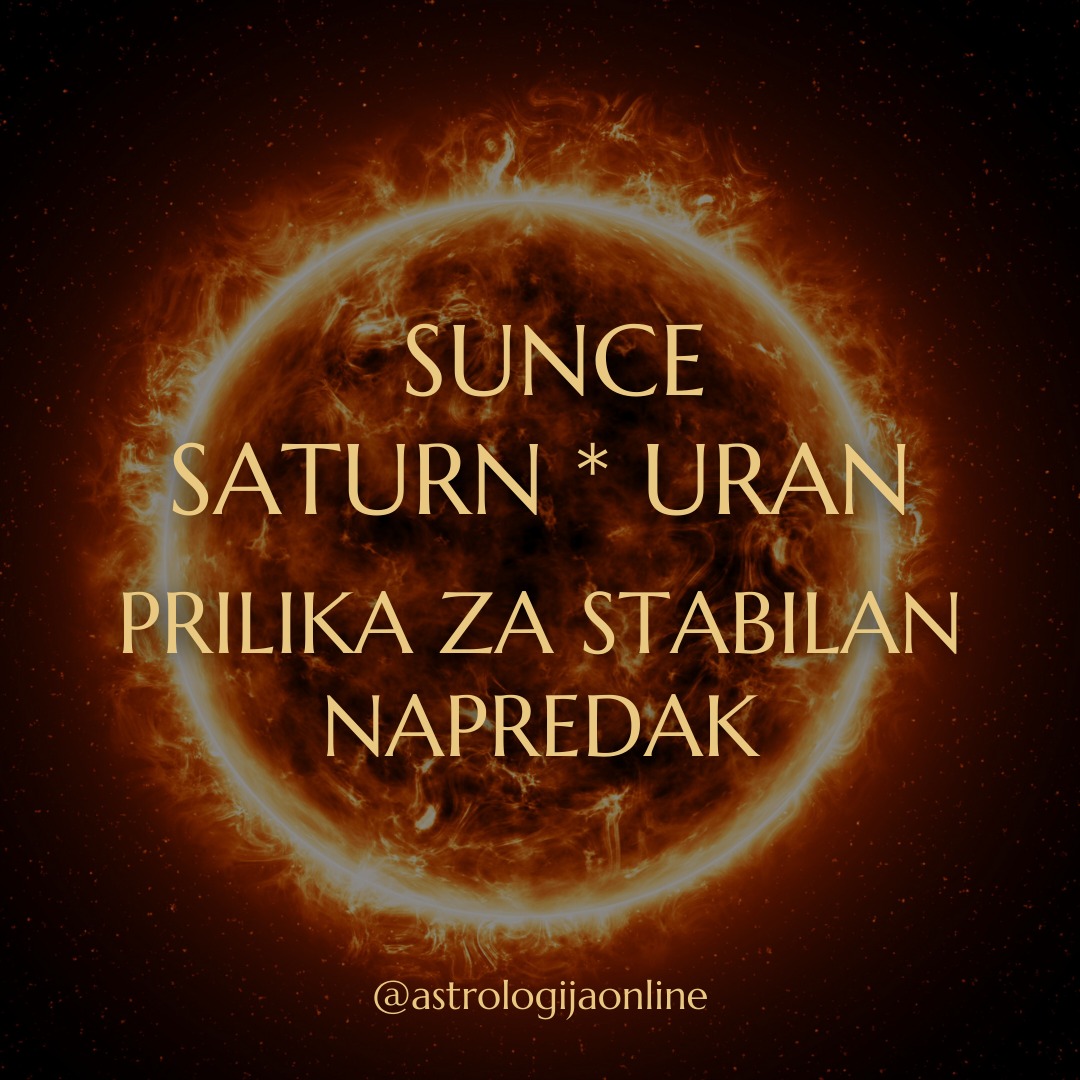☀️♑ Sunce sekstil 🪐♓ Saturn / trigon ♅♉ Uran – do 19.1.

Kombinacija discipline i inovacije.
S jedne strane traži se odgovornost, poštivanje rokova, i ozbiljan pristup obavezama, a s druge otvorenost prema novim idejama, tehnološkim rješenjima, i rješavanju problema na nekonvencionalan način.

✔️ Dobro je vrijeme za učenje, za tehničke ili znanstvene teme, i za primjenu novih metoda u poslovanju.
✔️ Neki neočekivani razvoj događaja može vam otvoriti prilike za karijerni napredak ili ostvarenje dugoročnih ciljeva. Ako ste bili pouzdani u poslu, i radili bez prigovora – sad bi moglo stići priznanje, promaknuće, ili financijski poticaj.

Strah od pogreške ili očekivanja autoriteta mogao bi popustiti, i postaje lakše „biti svoj“. Međutim, sloboda ide ruku pod ruku s odgovornošću. Nekonvencionalni potezi su dobrodošli, ali samo ako ostaju unutar jasno postavljenih okvira.

✔️ Razmišljajte drugačije, ali djelujte promišljeno. Novi pristup može dati odlične rezultate ako su oni realni i izvedivi.

Saturn 🪐 je u igri, pa se oslanjajte na službene kanale, pravila i provjerene procedure. ⚠️ Budete li to pokušali zaobići, očekujte probleme.
✔️ Zatražite pomoć ili savjet od iskusnijih osoba, starijih kolega ili autoriteta, oni vam mogu dati vrijedne smjernice.

Ukratko - strpljenje, metodičnost i pametna primjena novih ideja vas vode prema stabilnom napretku. Sreća je na strani onih koji znaju spojiti inovaciju s odgovornošću.

∞
#AstrologijaDunjaFucak #AstrologijaOnline #Astrologija #SunceSaturn #SunceUran #SunSaturn #SunTrineUranus