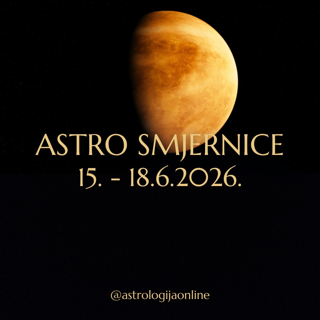 Astro smjernice: 15. - 18.6.2026.

📅 15.6. 
🌑♊ Mlad Mjesec u Blizancima
Svježa energija za sve povezano s učenjem, komunikacijom, pisanjem, putovanjima i razmjenom informacija.
Možda ćete dobiti neku informaciju koja će vam pomoći da jasnije sagledate gdje dalje.
Pravo je vrijeme za edukacije, pisanje, rad na društvenim mrežama ili poslovne kontakte.

♀️♌ Venera sekstil ♅♊ Uran
Ugodna iznenađenja u ljubavi, neočekivani susreti ili nove poslovne prilike.
Financijska situacija se može poboljšati kroz nove ideje, dodatne izvore prihoda ili povoljne okolnosti.
Izađite iz rutine i otvorite se novim iskustvima.

📅 16.6.
Energija 🌑♊ mladog Mjeseca je i dalje vrlo snažna.
Postavite ciljeve i krenite s planovima - što želite ostvariti u narednim tjednima? Period do kraja mjeseca nudi velike mogućnosti ali upozorava i na opasnost od iluzija. Držite se provjerenih informacija i službenih procedura.

📅 17.6. ♀️♌ Venera trigon 🔱♈ Neptun & ♀️♌ Venera opozicija ♇♒ Pluton
Rastu romantika, empatija, kreativnost i inspiracija. Lakše osjećate tuđe potrebe, izražavate osjećaje i nalazite ljepotu u malim stvarima.

S druge strane, intenzivne emocije, pojačana osjetljivost i sukobi u odnosima. Stare rane, ljubomora, nepovjerenje ili neriješena pitanja mogu ponovo isplivati. Ne donosite nagle odluke pod utjecajem trenutačnih emocija.

Financije – oprez! Izbjegavajte impulzivne kupovine, rizične investicije ili odlučivanje pod pritiskom.

📅 18.6.
🌙 Mjesec i ♀️ Venera su u ♌ Lavu, napetost Venere i Plutona popušta, i atmosfera je vedrija i ugodnija.
Dan je za uživanje u stvarima koje vam donose zadovoljstvo, i ne dozvolite drugima da vam oduzimaju radost ili umanjuju ono što vas veseli.

∞
#AstrologijaDunjaFucak #AstrologijaOnline #Astrologija #AstroPrognoza #AstroSmjernice