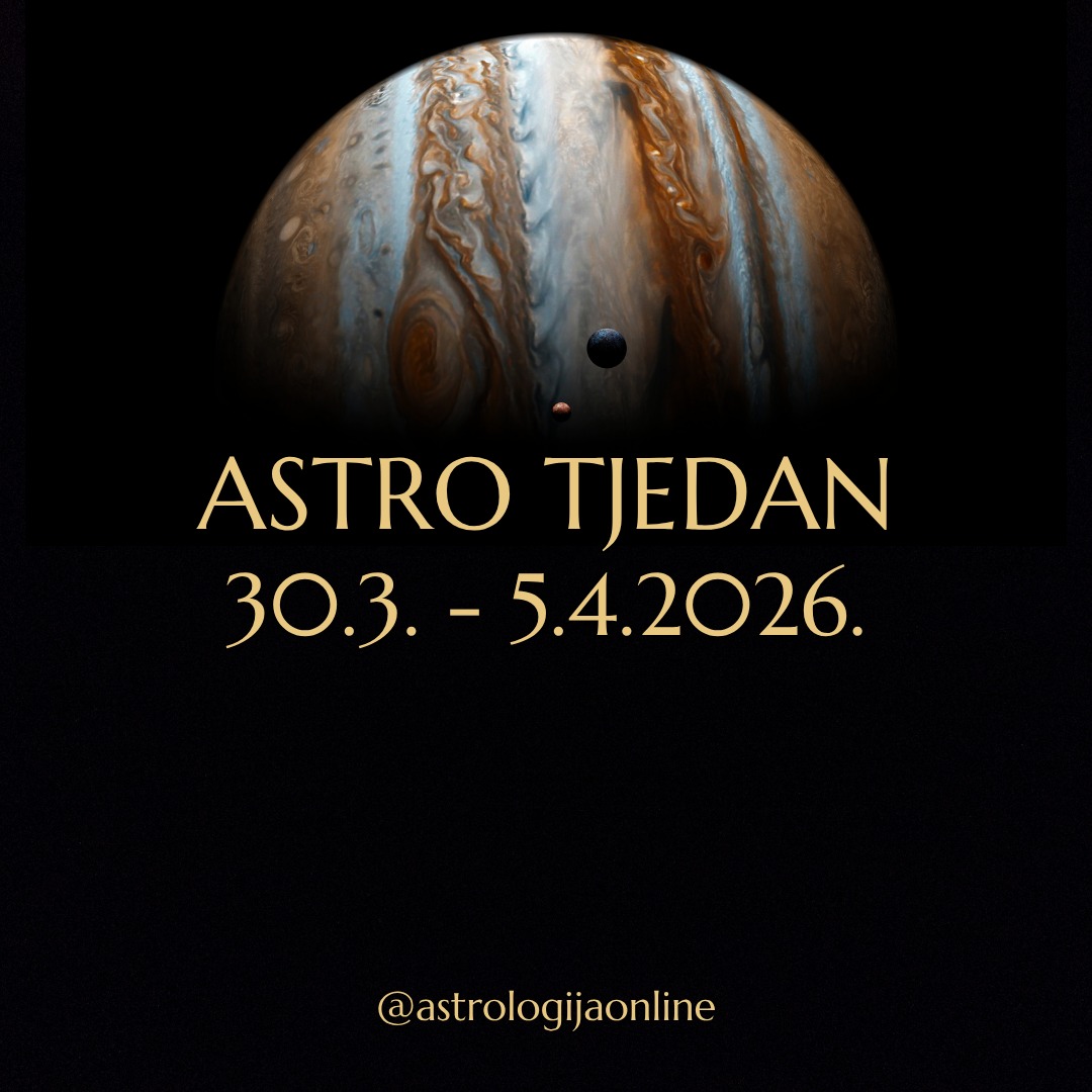Astro tjedan: 30.3.–5.4.2026.

📅 Utorak 31.3.
🌙 Mjesec završava boravak u ♍ Djevici i priprema vas za prvi pun Mjesec astrološke godine.
Dovedite život u red, napravite čišćenje. U fokusu su detalji ali nemojte da vas preplave. Oduprite se perfekcionizmu i usmjerite na aktivnosti povezane s elementom zemlje.

📅 Srijeda 1.4.
🌙 Mjesec je u ♎ Vagi, a njegova vladarica je ♀️ Venera u ♉ Biku. 
Formira se pun Mjesec u noći na četvrtak.
🌕 Pun Mjesec u ♎ Vagi želi harmoniju, i traži da date prioritet sebi ali i svojim odnosima.

📅 Četvrtak 2.4.
Još se osjeća utjecaj 🌕 punog Mjeseca, ali je veći dio dana u praznom hodu. Usporite, nije vrijeme za nove početke.
Dopustite si odmor, ♀️ Venera u ♉ Biku to podržava. Alternativno, pokušajte uskladiti posao i uživanje.

📅 Petak 3.4. – najbolji dan u tjednu
☿️♓ Merkur trigon ♃♋ Jupiter
Dolazi do kulminacije ili završetka nečega što je započelo sredinom 2/2026.
Energija je ekspanzivna i vrijeme je za sagledavanje šire slike.
☿️➡️ Merkur je direktan pa je dobar dan za potpisivanje ugovora ili donošenje važnih odluka.

📅 Subota 4.4.
🌙 Mjesec je u ♏ Škorpionu. Fokusirajte se na produbljivanje intimnosti i vraćanje vlastite moći.
Tranzit traži da idete dublje, doslovno ispod površine. Vjerujte svojim instinktima jer tu leži transformacija.

📅 Nedjelja 5.4.
☀️♈ Sunce kvadrat ♃♋ Jupiter
Postoji tendencija da preuzmete više nego što možete podnijeti ili da zakomplicirate stvari.
Ostanite realni. Nemojte odustati od svojih snova, ali ne dozvolite da vas vlastita vizija preplavi.
Fokusirajte se na ono što možete učiniti sada, korak po korak.

∞
#AstrologijaDunjaFucak #AstrologijaOnline #Astrologija #AstroPrognoza #AstroSmjernice