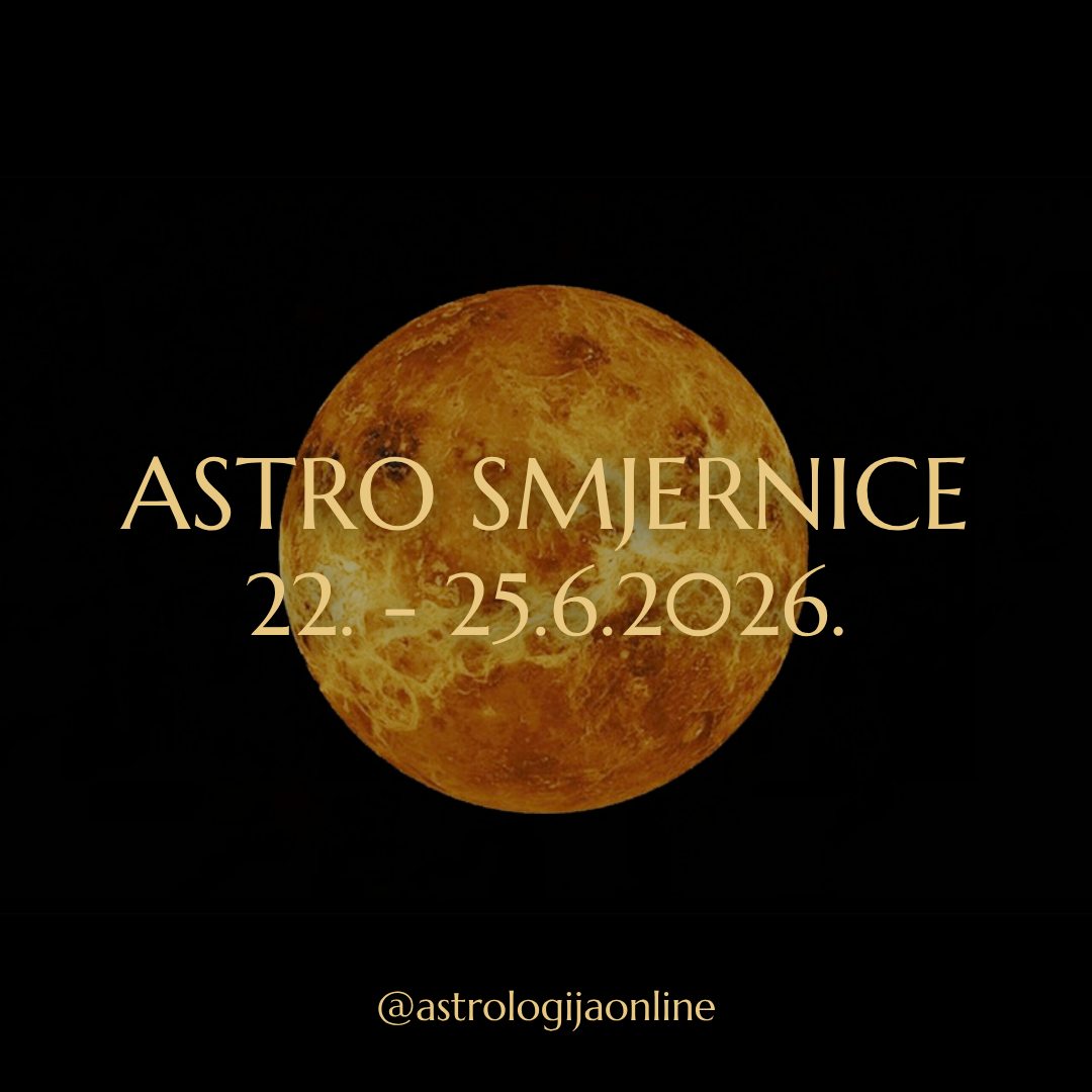Astro smjernice: 22. - 25.6.2026.

📅 22.6.
🌙♎ Mjesec u Vagi potiče ravnotežu, suradnju i skladne odnose. Energija je mirnija i usmjerena na pronalaženje zajedničkog jezika.
Nađite ravnotežu između davanja i primanja, i ne forsirajte situacije, niti ne pokušavajte ubrzati ono što još treba vremena za razvoj.

📅 23.6. 🌙♎ Mjesec kvadrat ☿️♋ Merkur
Lako može doći do brzopletih reakcija i izgovaranja nepromišljenih riječi.
Mogući su nesporazumi, pogrešna tumačenja i osjetljivost u komunikaciji.
Željet ćete održati mir i sklad, ali emocije mogu otežati objektivnost, pa zato prije nego donesete zaključak provjerite jeste li dobro razumjeli ono što vam drugi žele reći.

📅 24.6. 🌙♏ Mjesec trigon ☀️♋ Sunce
Snažnije emocije, pojačana intuicija i potreba da dublje razumijete situacije.
Istraživat ćete ono što je ispod površine i tražiti odgovore na pitanja koja vas već neko vrijeme zaokupljaju.
Dan je dobar za analize, istraživanja i suočavanje s temama koje se inače izbjegavaju.
Ljepotu i vrijednost možete pronaći tamo gdje ih najmanje očekujete.

📅 25.6. ♀️♌ Venera trigon 🪐♈ Saturn & ☀️♋ Sunce kvadrat 🔱♈ Neptun

♀️♌ Venera trigon 🪐♈ Saturn
Dobro je vrijeme za razgovore o važnim pitanjima u poslovnim i osobnim odnosima, i za rješavanje financija.
Okolnosti traže oprezno upravljanje novcem, ali takav pristup je sad najbolji.
Smanjite nepotrebne troškove i izbjegnite velike financijske rizike – ulaganja su podržana samo ako su utemeljena na provjerenim informacijama i sigurnoj imovini.

U odnosima - naglasak na stabilnosti, odgovornosti i trajanju, pa veze koje sad započnu često imaju praktičnu ili poslovnu pozadinu, i razvijaju se sporije, ali stabilnije.
Dobro je vrijeme za jačanje postojećih odnosa, sklapanje trajnih partnerstava, i obnavljanje korisnih kontakata iz prošlosti.
Moguće su i veze između osoba s većom razlikom u godinama.

☀️♋ Sunce kvadrat 🔱♈ Neptun – u idućoj objavi...

∞
#AstrologijaDunjaFucak #AstrologijaOnline #Astrologija #AstroPrognoza #AstroSmjernice